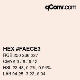 Color code: HEX #FAECE3 | qconv.com