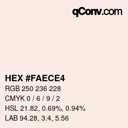 Color code: HEX #FAECE4 | qconv.com