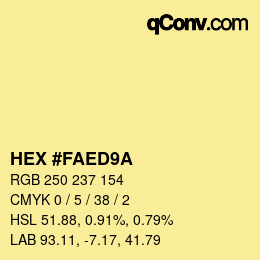 Color code: HEX #FAED9A | qconv.com