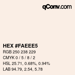 Color code: HEX #FAEEE5 | qconv.com