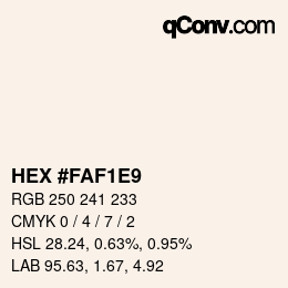 Color code: HEX #FAF1E9 | qconv.com