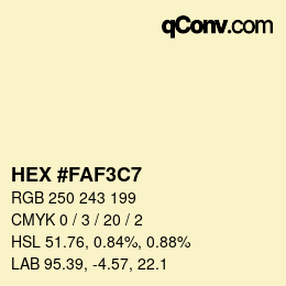 Color code: HEX #FAF3C7 | qconv.com