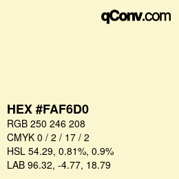 Color code: HEX #FAF6D0 | qconv.com