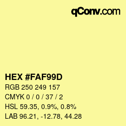 Color code: HEX #FAF99D | qconv.com