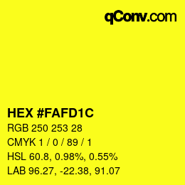 カラーコード: HEX #FAFD1C | qconv.com