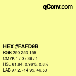 Farbcode: HEX #FAFD9B | qconv.com