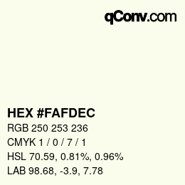 カラーコード: HEX #FAFDEC | qconv.com