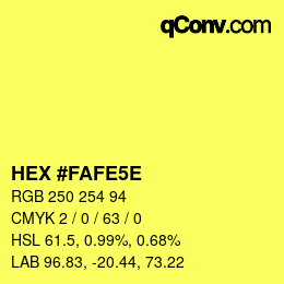 Code couleur: HEX #FAFE5E | qconv.com