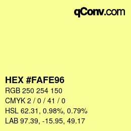 カラーコード: HEX #FAFE96 | qconv.com