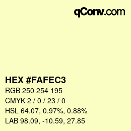 颜色代码: HEX #FAFEC3 | qconv.com