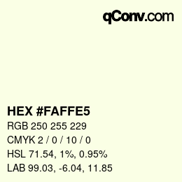 Color code: HEX #FAFFE5 | qconv.com