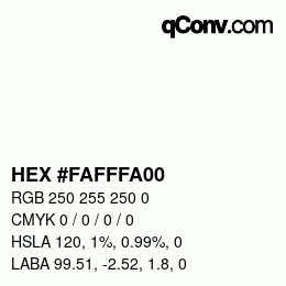 カラーコード: HEX #FAFFFA00 | qconv.com
