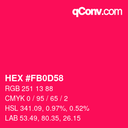 Color code: HEX #FB0D58 | qconv.com