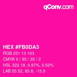 カラーコード: HEX #FB0DA3 | qconv.com