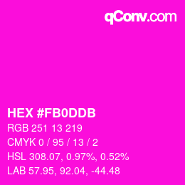 カラーコード: HEX #FB0DDB | qconv.com