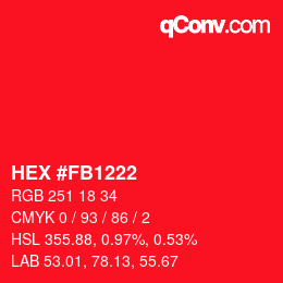 Color code: HEX #FB1222 | qconv.com