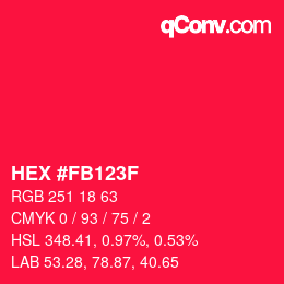 Color code: HEX #FB123F | qconv.com