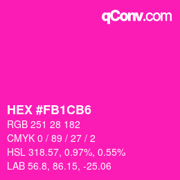 Color code: HEX #FB1CB6 | qconv.com