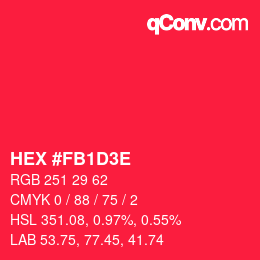 カラーコード: HEX #FB1D3E | qconv.com
