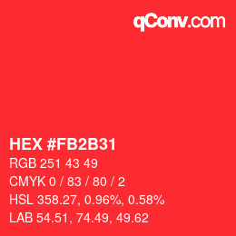 Color code: HEX #FB2B31 | qconv.com