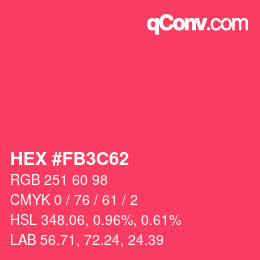 Color code: HEX #FB3C62 | qconv.com