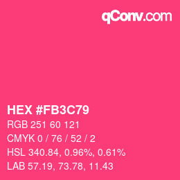 Color code: HEX #FB3C79 | qconv.com