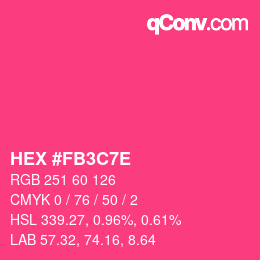 Código de color: HEX #FB3C7E | qconv.com