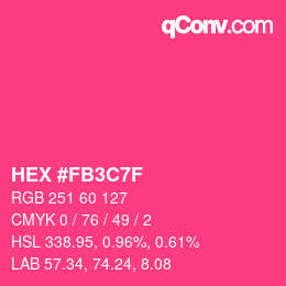Color code: HEX #FB3C7F | qconv.com
