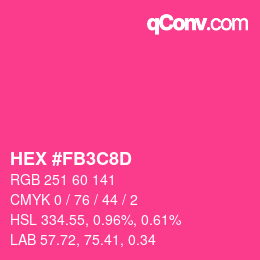 Color code: HEX #FB3C8D | qconv.com