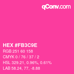 Color code: HEX #FB3C9E | qconv.com