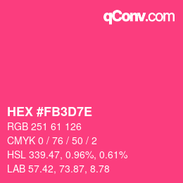 Color code: HEX #FB3D7E | qconv.com