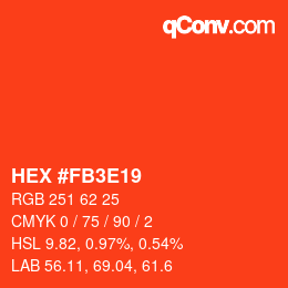 Color code: HEX #FB3E19 | qconv.com