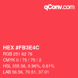 Color code: HEX #FB3E4C | qconv.com