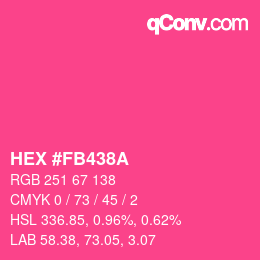Color code: HEX #FB438A | qconv.com