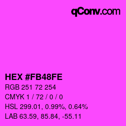 Color code: HEX #FB48FE | qconv.com