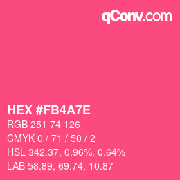 Color code: HEX #FB4A7E | qconv.com