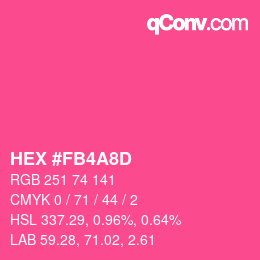 Color code: HEX #FB4A8D | qconv.com