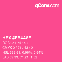 カラーコード: HEX #FB4A8F | qconv.com