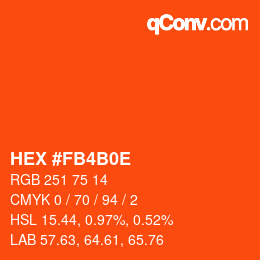 Color code: HEX #FB4B0E | qconv.com