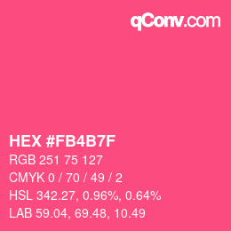 カラーコード: HEX #FB4B7F | qconv.com