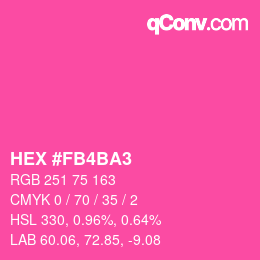 カラーコード: HEX #FB4BA3 | qconv.com