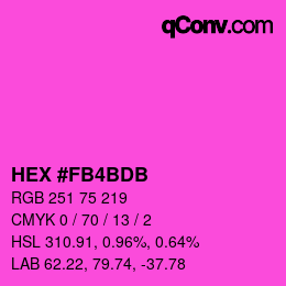 カラーコード: HEX #FB4BDB | qconv.com