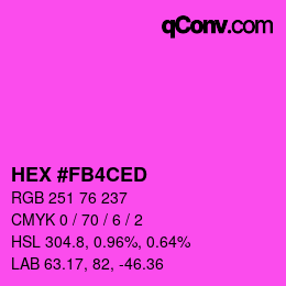 颜色代码: HEX #FB4CED | qconv.com