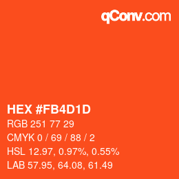 カラーコード: HEX #FB4D1D | qconv.com