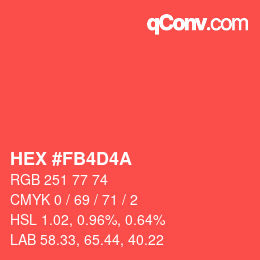 Color code: HEX #FB4D4A | qconv.com