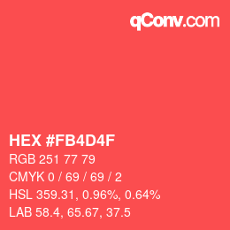 カラーコード: HEX #FB4D4F | qconv.com