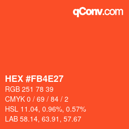 Farbcode: HEX #FB4E27 | qconv.com