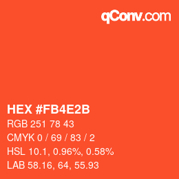 カラーコード: HEX #FB4E2B | qconv.com