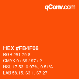 カラーコード: HEX #FB4F08 | qconv.com