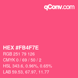カラーコード: HEX #FB4F7E | qconv.com